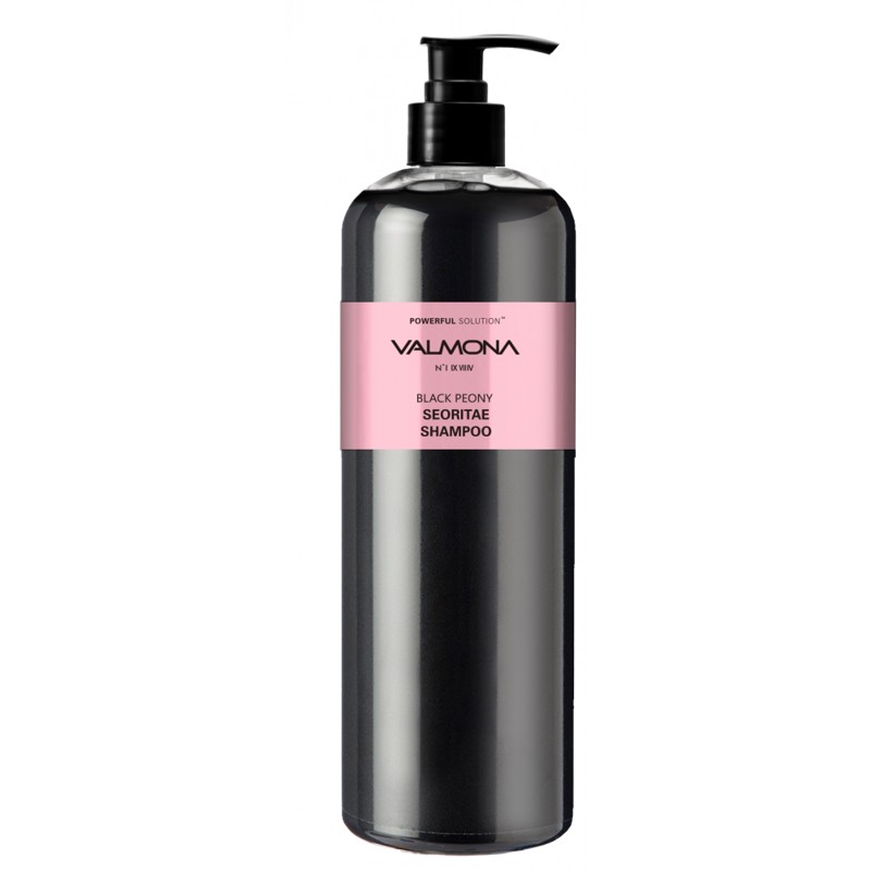 [VALMONA] Шампунь для волос ЧЕРНЫЙ ПИОН/БОБЫ Powerful Solution Black Peony Seoritae Shampoo, 480 мл