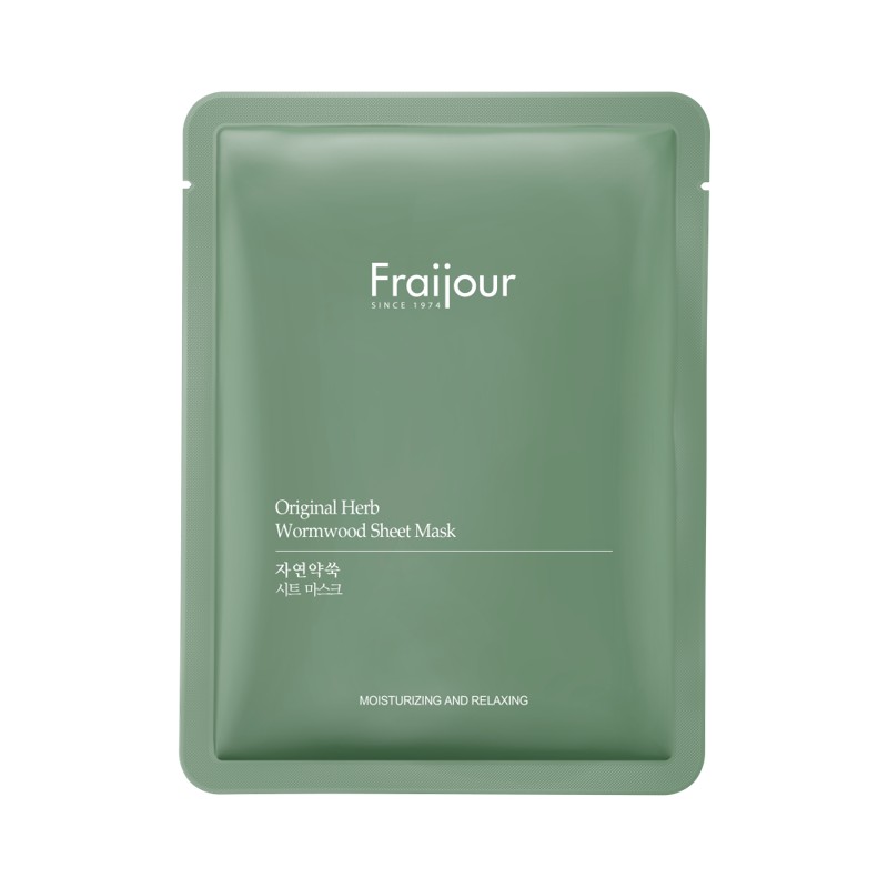 [FRAIJOUR] НАБОР Тканевая маска для лица РАСТИТЕЛЬНЫЕ ЭКСТРАКТЫ Original Herb Wormwood Sheet Mask, 5 шт * 23 мл