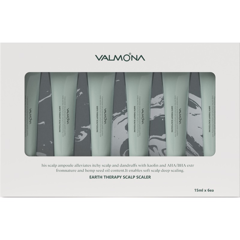 [VALMONA] НАБОР Сыворотка для кожи головы ОЧИЩАЮЩАЯ Earth Therapy Scalp Scaler, 6 шт * 15 мл