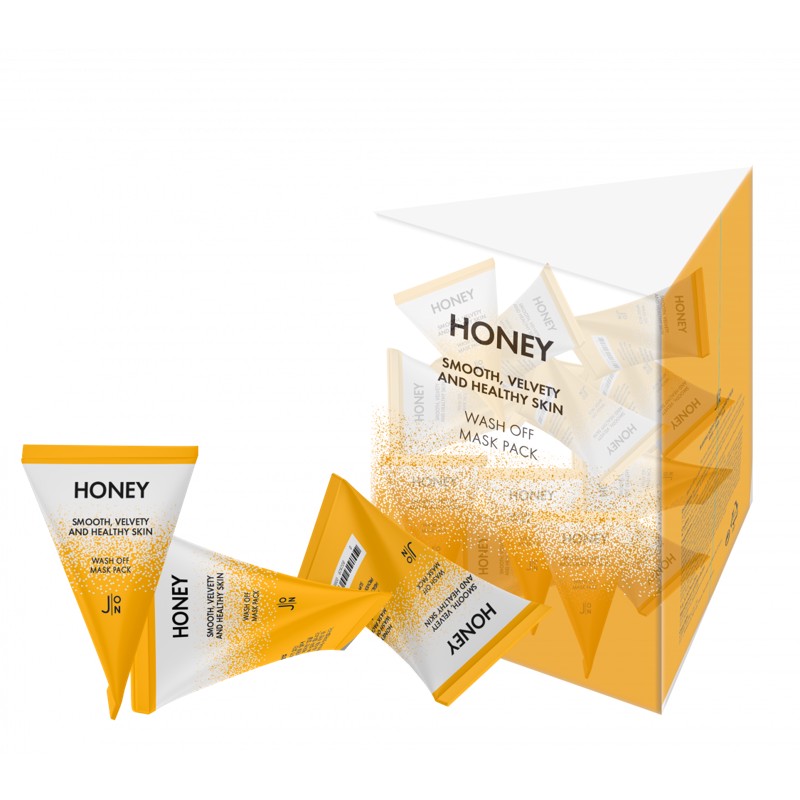 [J:ON] [J:ON] МЕД НАБОР Маска для лица Honey Smooth Velvety and Healthy Skin Wash Off Mask Pack, 20 шт * 5