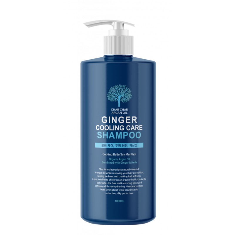 [CHAR CHAR] [Char Char] Шампунь для волос УКРЕПЛЕНИЕ / ОХЛАЖДЕНИЕ Argan Oil Ginger Cooling Care Shampoo, 1000 мл
