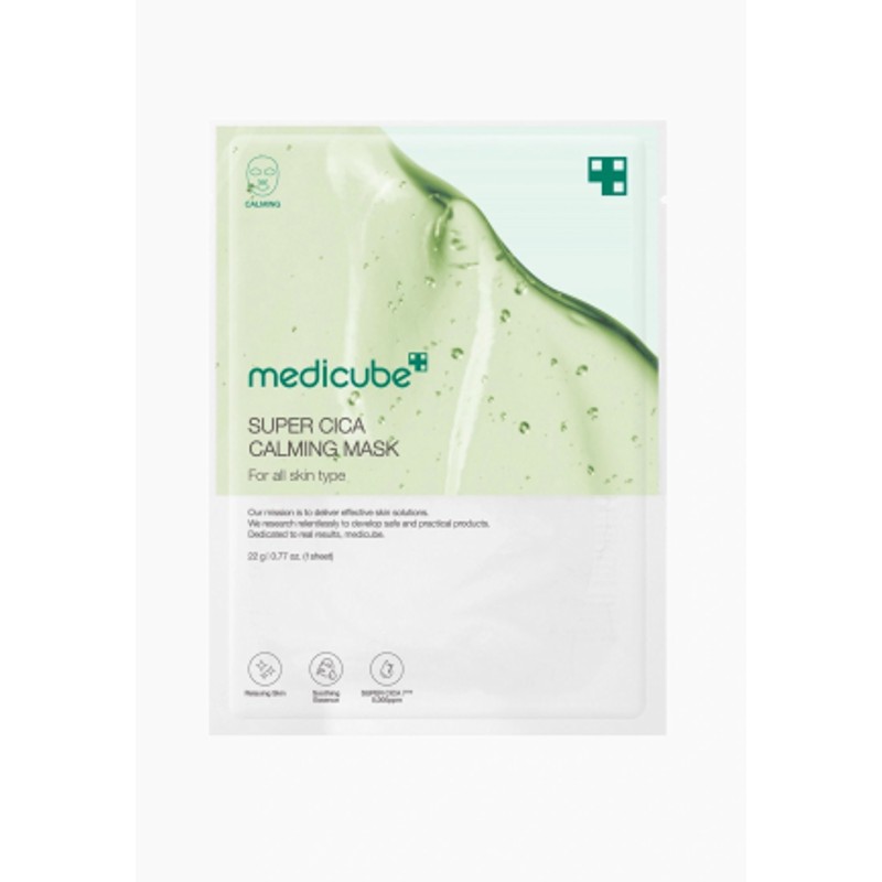 [MEDICUBE] Маска для лица тканевая ультратонкая ЦЕНТЕЛЛА Super Cica Calming Mask, 27 мл