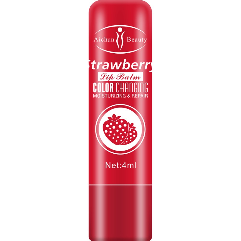 [AICHUN BEAUTY] Бальзам-тинт для губ ЭКСТРАКТ КЛУБНИКИ Strawberry Color Change Lip Balm, 4 мл