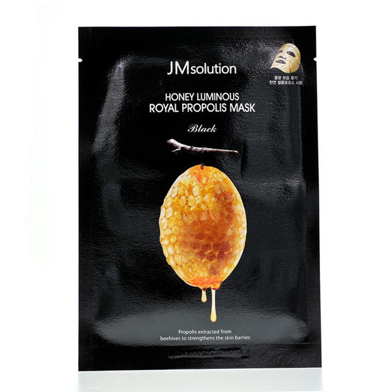 [JMSOLUTION] Маска для лица тканевая ПРОПОЛИС И МАТОЧНОЕ МОЛОЧКО питательная Honey Luminous Royal Propolis Mask,