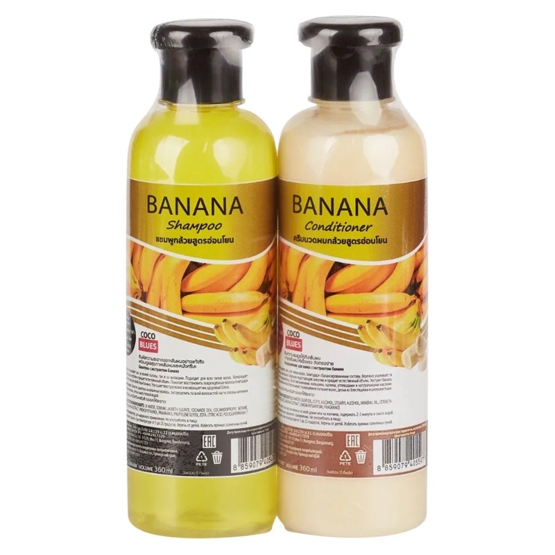 [COCO BLUES] Шампунь и кондиционер БАНАН Shampoo&Conditioner, 2х360 мл