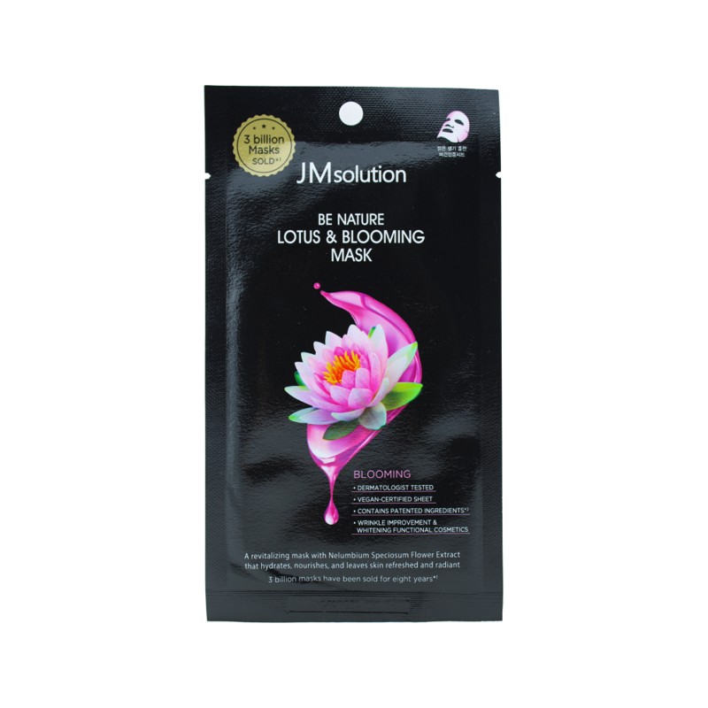 [JMSOLUTION] Маска для лица тканевая ЛОТОС Be Nature Lotus & Blooming Mask, 24 мл