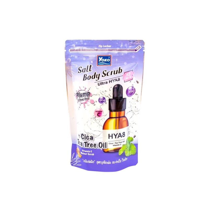 [YOKO] Скраб для тела солевой ГИАЛУРОНОВАЯ КИСЛОТА Gold Salt Body Scrub Ultra Hya8, 350 гр
