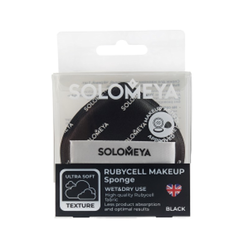 [SOLOMEYA] Спонж для макияжа каплевидный ЧЕРНЫЙ Rubycell Makeup Sponge, Powder Black, 1 шт