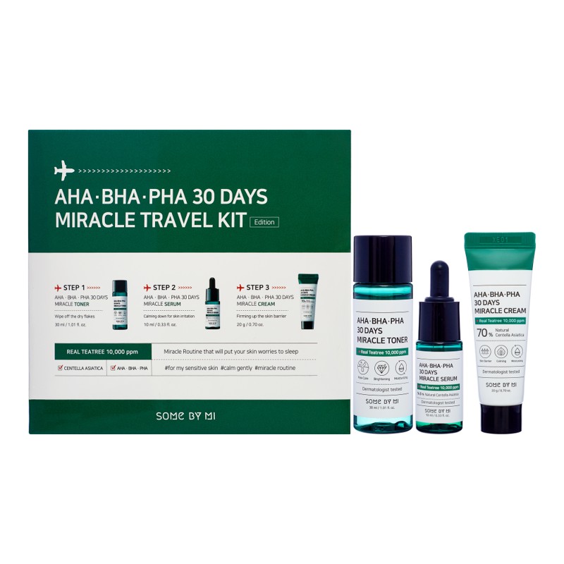 [SOME BY MI] НАБОР Тонер, сыворотка, крем для лица КИСЛОТЫ Some By Mi AHA·BHA·PHA 30 Days Miracle Travel Kit, 30