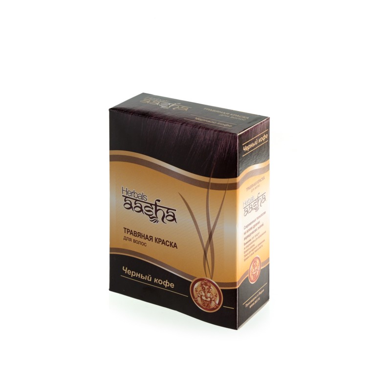 [AASHA HERBALS] Краска для волос ЧЁРНЫЙ КОФЕ травяная, 60 г