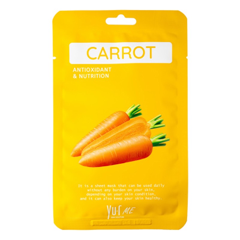 [YU.R] Маска для лица тканевая ЭКСТРАКТ МОРКОВИ Me Carrot Sheet Mask, 1 шт