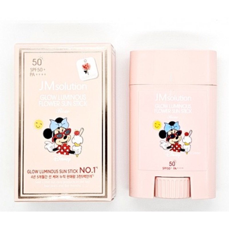 [JMSOLUTION] Стик для лица и тела солнцезащитный ЭКСТРАКТ РОЗЫ Disney Glow Luminous Flower Sun Stick SPF50+ PA+++