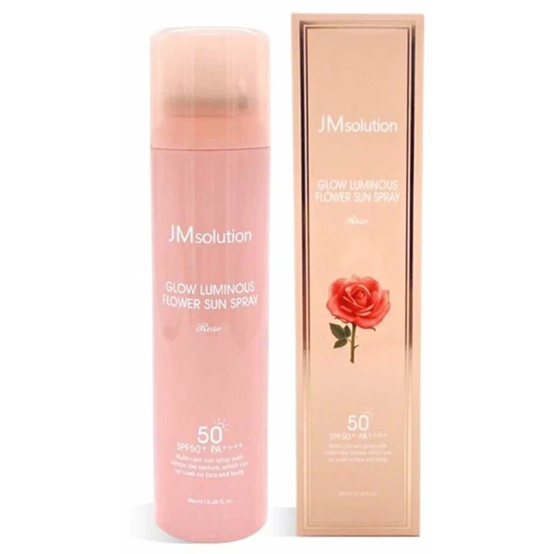 [JMSOLUTION] Спрей для лица и тела солнцезащитный ЭКСТРАКТ РОЗЫ Glow Luminous Flower Sun Spray Rosе SPF50+ PA++++