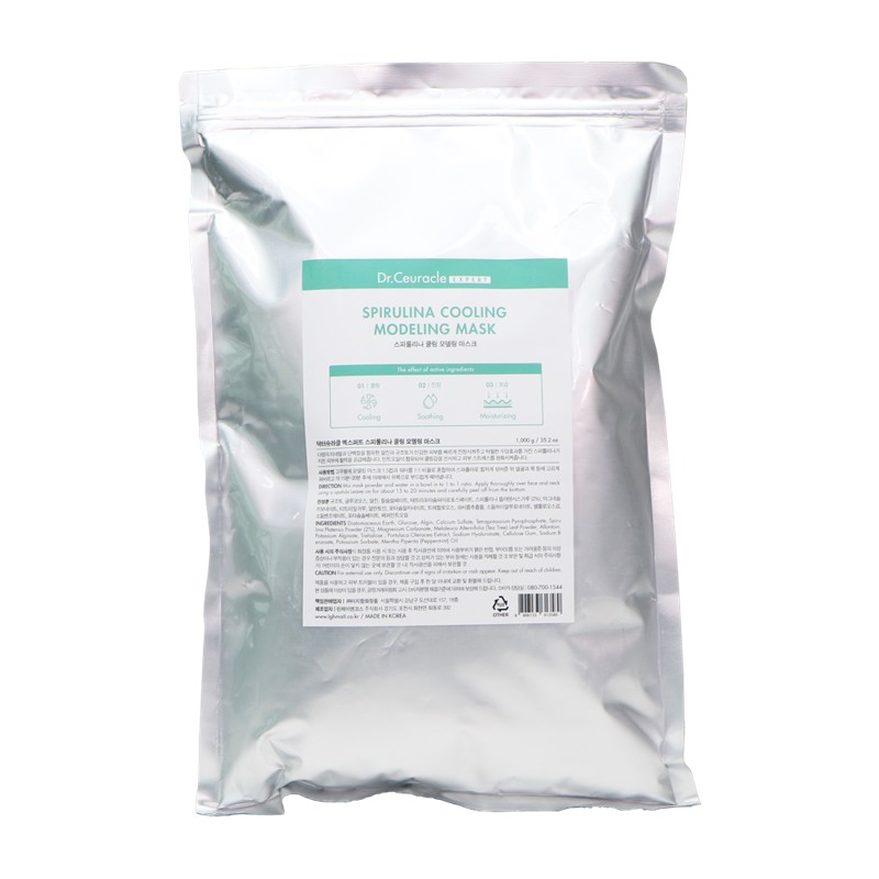 [DR. CEURACLE] Альгинатная маска для лица СПИРУЛИНА охлаждающая Spirulina Modeling Mask, 1000 гр