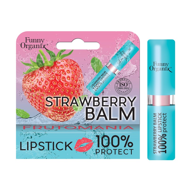 [FUNNY ORGANIX] Бальзам для губ STRAWBERRY 100% Protect защитный, 3,5 г