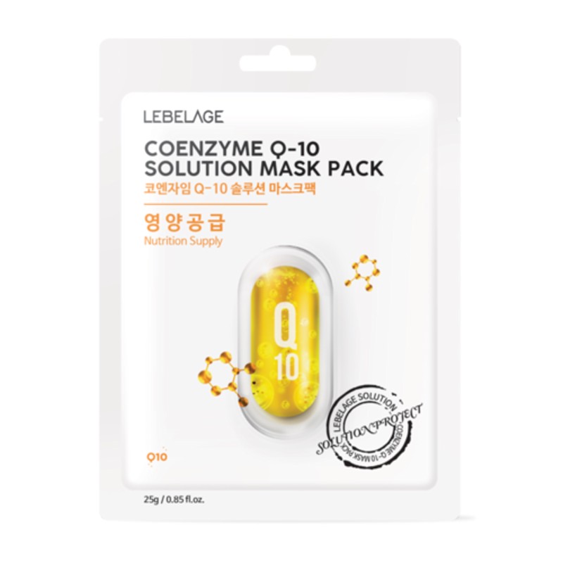 [LEBELAGE] Маска для лица тканевая КОЭНЗИМ Q-10 Coenzyme Q-10 Solution Mask Pack, 25 г