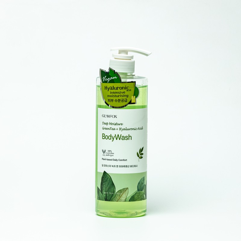 [GLAMFOX] Гель для душа ЗЕЛЕНЫЙ ЧАЙ для чувствительной кожи Deep Moisture Green Tea Hyaluronic Acid Body Wash