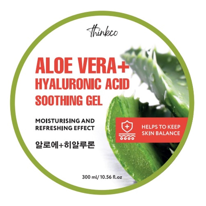 [THINKCO] Гель для лица и тела универсальный АЛОЭ ВЕРА / ГИАЛУРОНОВАЯ КИСЛОТА Aloe Vera+Hyaluronic Acid Soothi