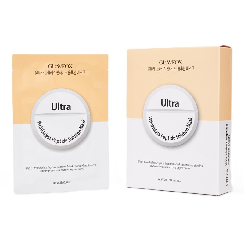 [GLAMFOX] Маска для лица тканевая ПЕПТИДЫ подтягивающая Ultra Wrinkless Peptide Solution Mask, 25 мл