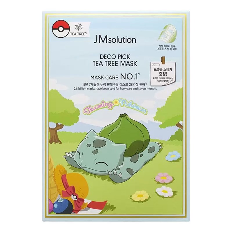 [JMSOLUTION] Маска для лица тканевая ЧАЙНОЕ ДЕРЕВО успокаивающая Deco Pick Teatree Mask, 30 мл