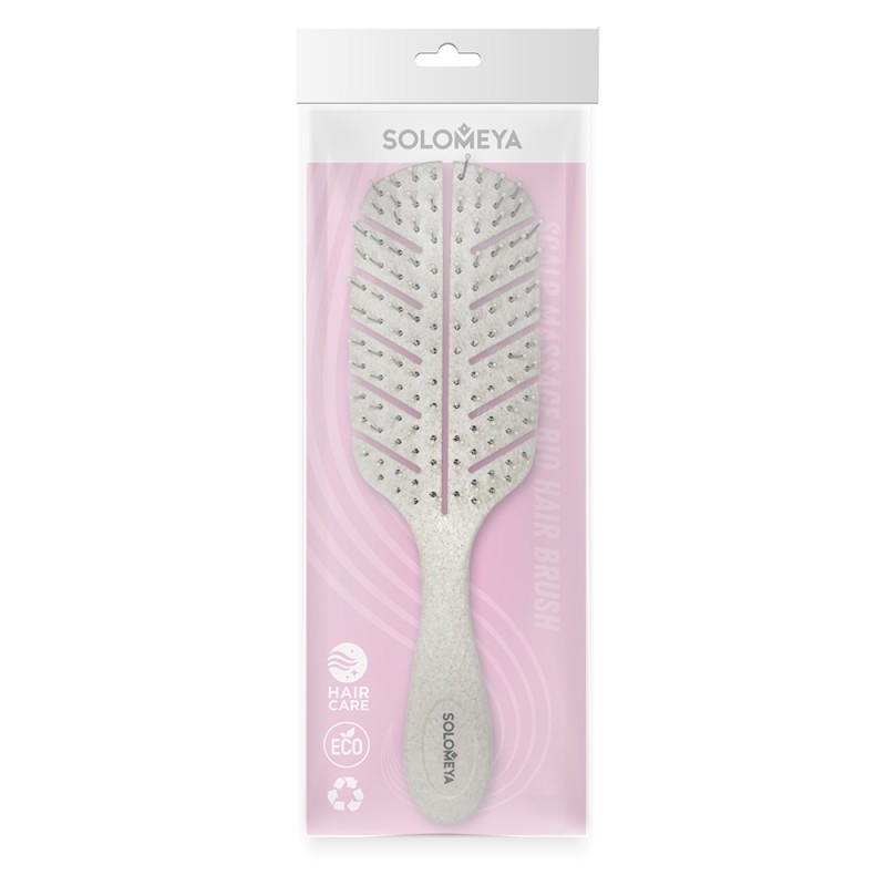 [SOLOMEYA] Расческа био для волос массажная НАТУРАЛЬНАЯ Solomeya Scalp Massage Bio Hair Brush Natural, 1 шт.