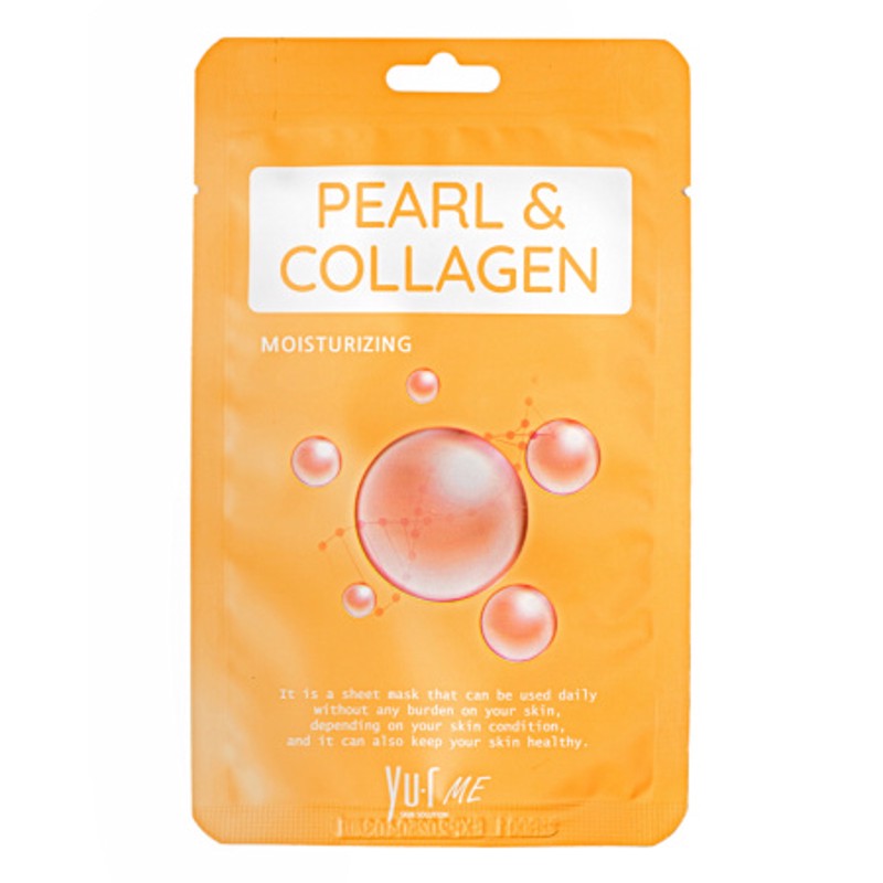 [YU.R] Маска для лица тканевая ЭКСТРАКТ ЖЕМЧУГА И КОЛЛАГЕН ME Pearl & Collagen Sheet Mask, 1 шт
