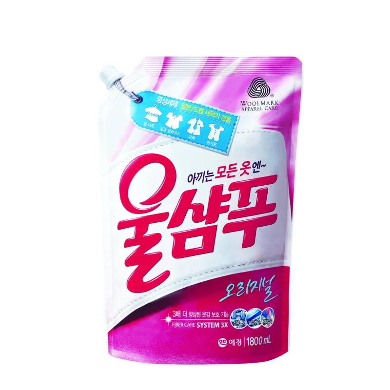 [WOOL SHAMPOO] Средство для стирки жидкое ОРИГИНАЛЬНЫЙ Fabric Care (запасной блок), 1,8 л