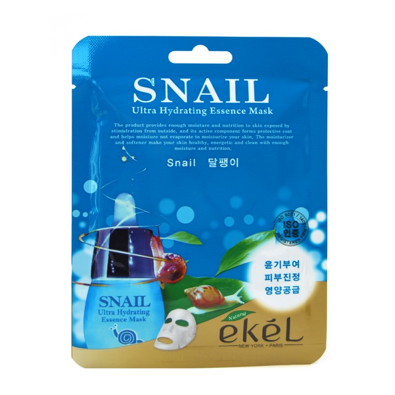 [EKEL] Маска для лица тканевая МУЦИН УЛИТКИ Snail Ultra Hydrating Essence Mask, 25 мл