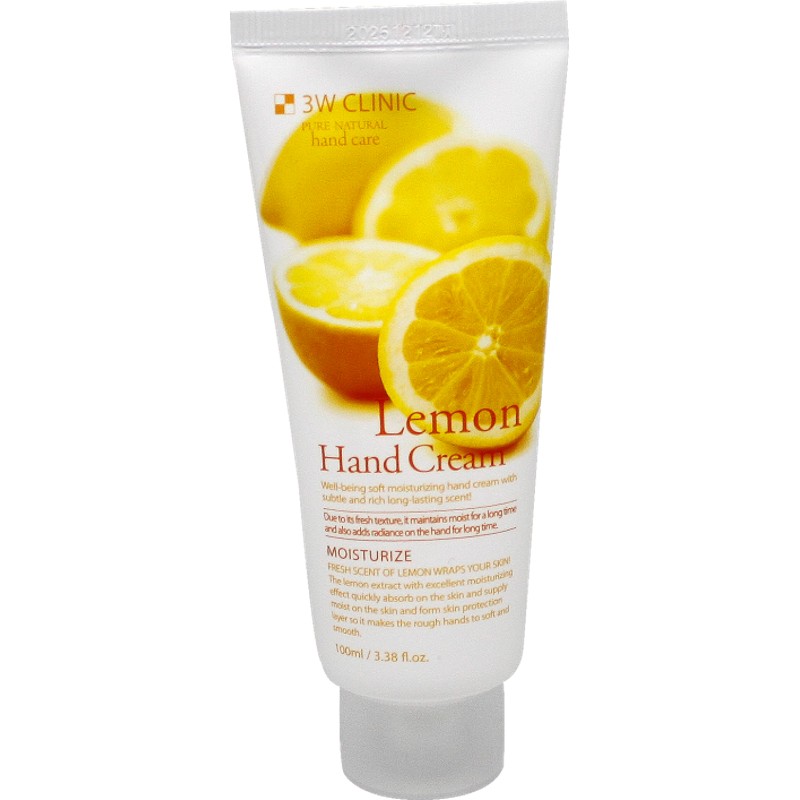 [3W CLINIC] Крем для рук ЛИМОН увлажняющий Moisturizing Lemon Hand Cream, 100 мл