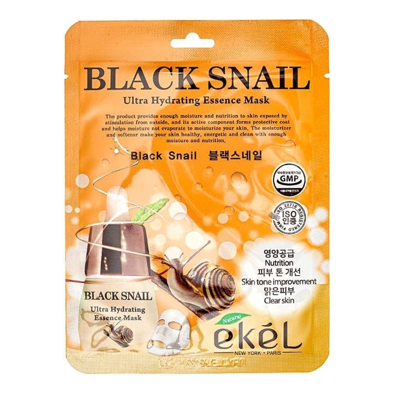 [EKEL] Маска для лица тканевая МУЦИН ЧЕРНОЙ УЛИТКИ Black Snail Ultra Hydrating Essence Mask, 25 мл