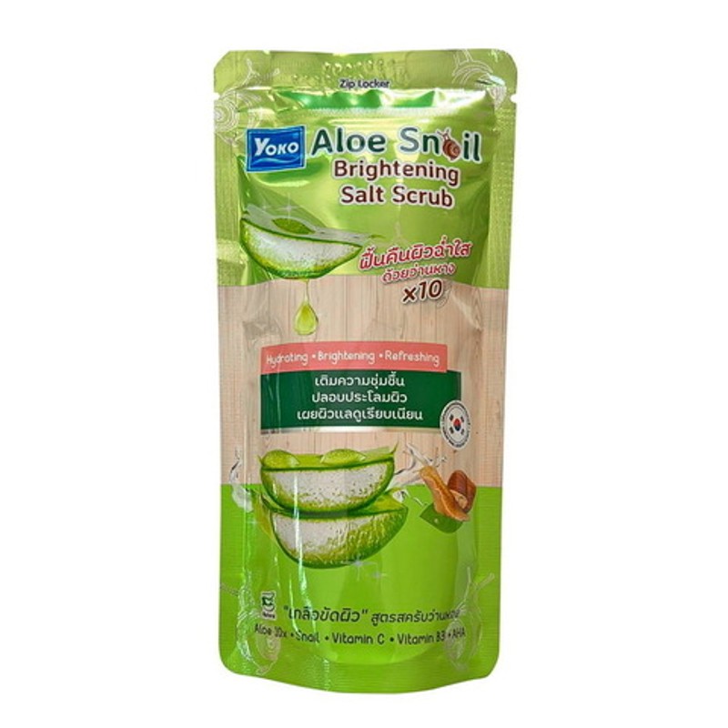 [YOKO] Скраб для тела солевой АЛОЕ ВЕРА И МУЦИН УЛИТКИ Aloe Snail Brightening Salt Scrub, 300 гр