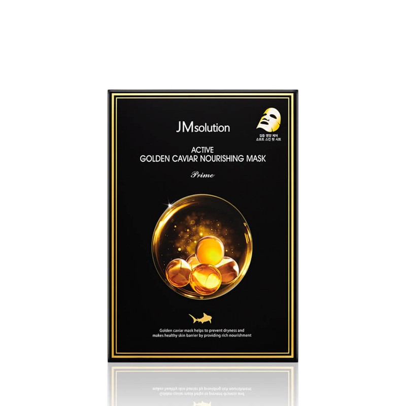 [JMSOLUTION] Маска для лица тканевая КОЛЛОИДНОЕ ЗОЛОТО И ЭКСТРАКТ ИКРЫ ультратонкая Active Golden Caviar Nourishi