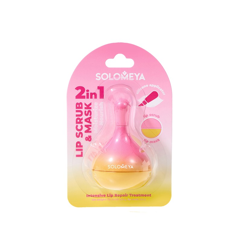 [SOLOMEYA] Скраб и маска для губ 2 в 1 С СИЛИКОНОВЫМ АППЛИКАТОРОМ 2 in 1 Scrub And Lip Mask With Silicone Appli
