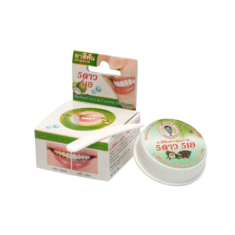 [5 STAR COSMETIC] Зубная паста ЭКСТРАКТ КОКОСА травяная, 25 гр