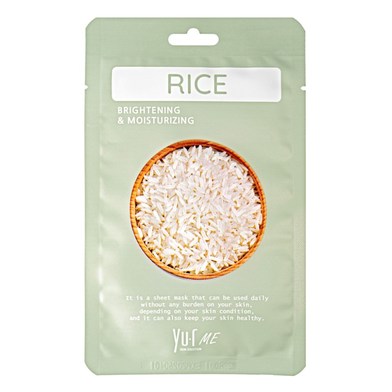 [YU.R] Маска для лица тканевая ЭКСТРАКТ РИСА Me Rice Sheet Mask, 1 шт