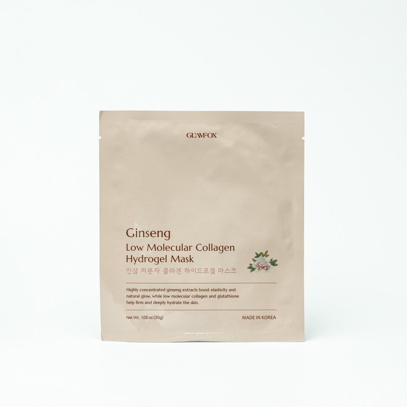 [GLAMFOX] Маска для лица гидрогелевая НИЗКОМОЛЕКУЛЯРНЫЙ КОЛЛАГЕН Ginseng Low Molecular Weight Collagen Hydroge