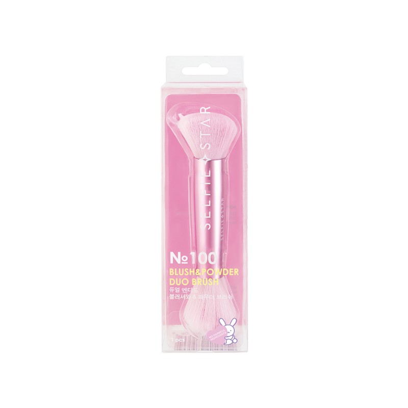 [SELFIE STAR] Кисть для румян и пудры ДВУСТОРОННЯЯ №100 Blush & Powder Duo Brush, 1 шт