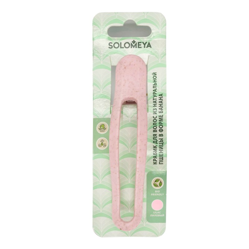 [SOLOMEYA] Крабик для волос из натуральной пшеницы РОЗОВЫЙ в форме банана Solomeya Straw Banana Hair Clip Pink,