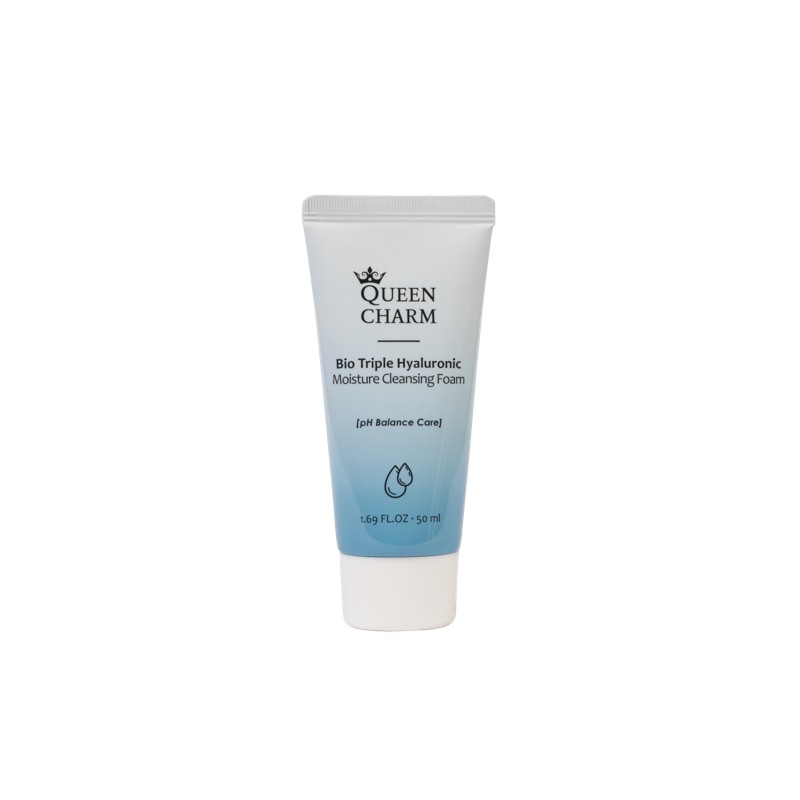 [QUEENCHARM] Пенка для умывания БИОКОМПЛЕКС ГИАЛУРОНОВОЙ КИСЛОТЫ Bio Triple Hyaluronic Moisture Cleansing Foam, 5