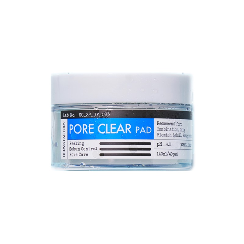 [DERMA FACTORY] Пэды для очищения лица и сужения пор КИСЛОТЫ Pore Clear Pad, 140 мл