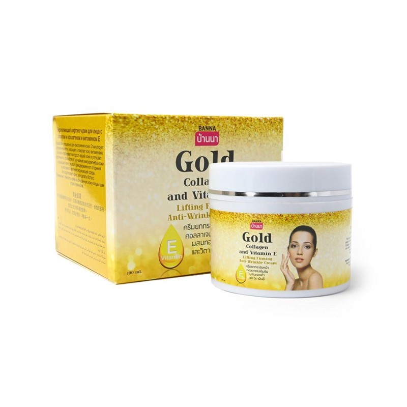 [BANNA] Крем-лифтинг для лица ЗОЛОТО/КОЛЛАГЕН/ВИТАМИН Е укрепляющий Gold Collagen And Vitamin E Cream, 100 м