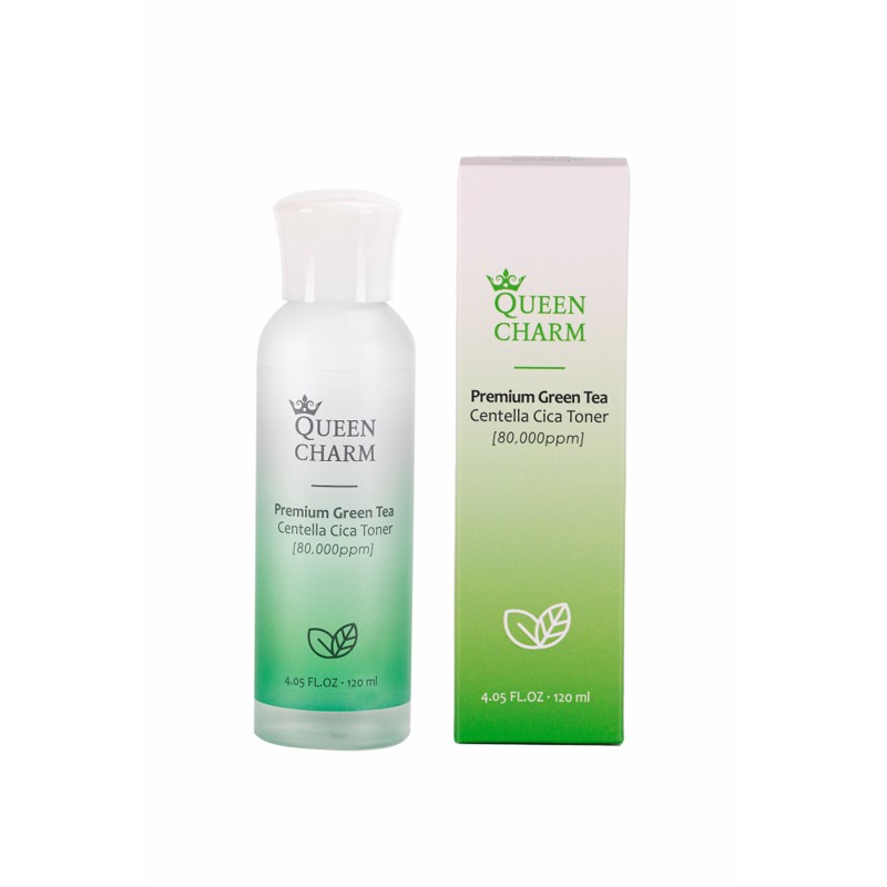 [QUEENCHARM] Тонер для лица ЗЕЛЕНЫЙ ЧАЙ И ЦЕНТЕЛЛА 8% увлажняющий Premium Green Tea Centella Cica Toner, 120 мл