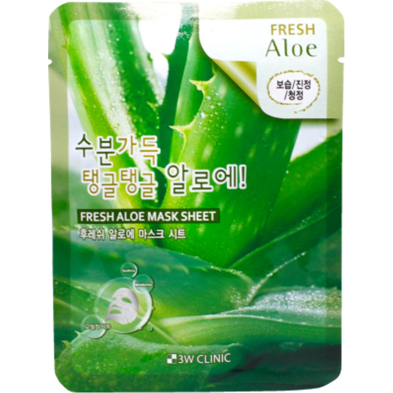 [3W CLINIC] Маска для лица тканевая АЛОЭ ВЕРА Fresh Aloe Mask Sheet, 23 гр