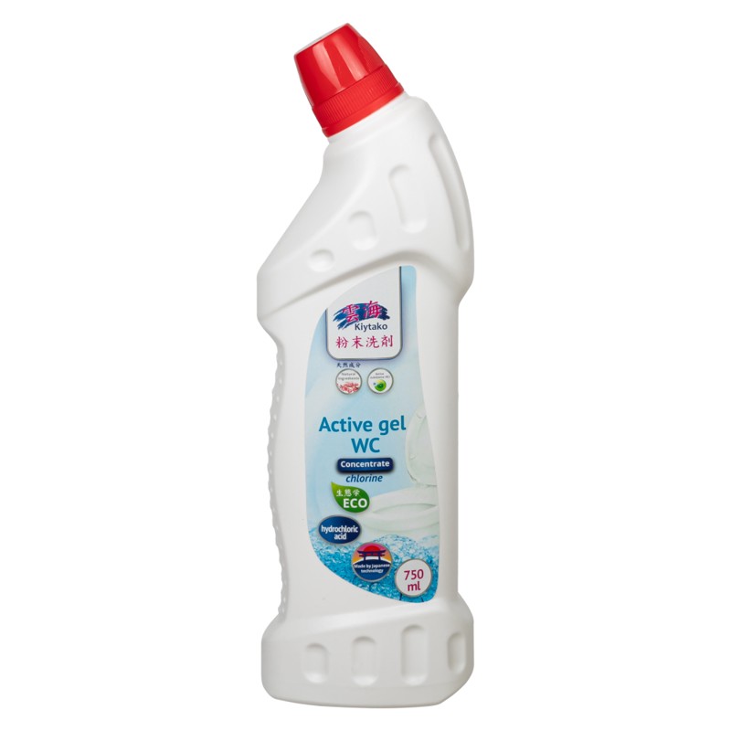 [KIYTAKO] Гель для чистки унитаза БЕЛЫЙ с хлором Active Gel WC, 750 мл