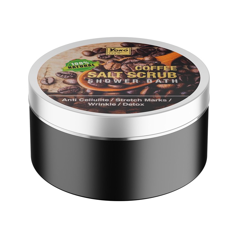 [YOKO] Скраб солевой КОФЕ gold coffee salt scrub shower bath, 240 гр