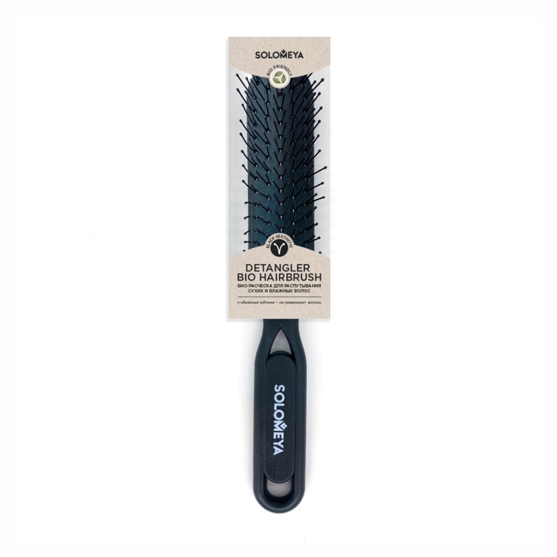 [SOLOMEYA] Расческа для распутывания сухих и влажных волос ЧЕРНАЯ Solomeya Detangler Hairbrush for Wet & Dry Ha