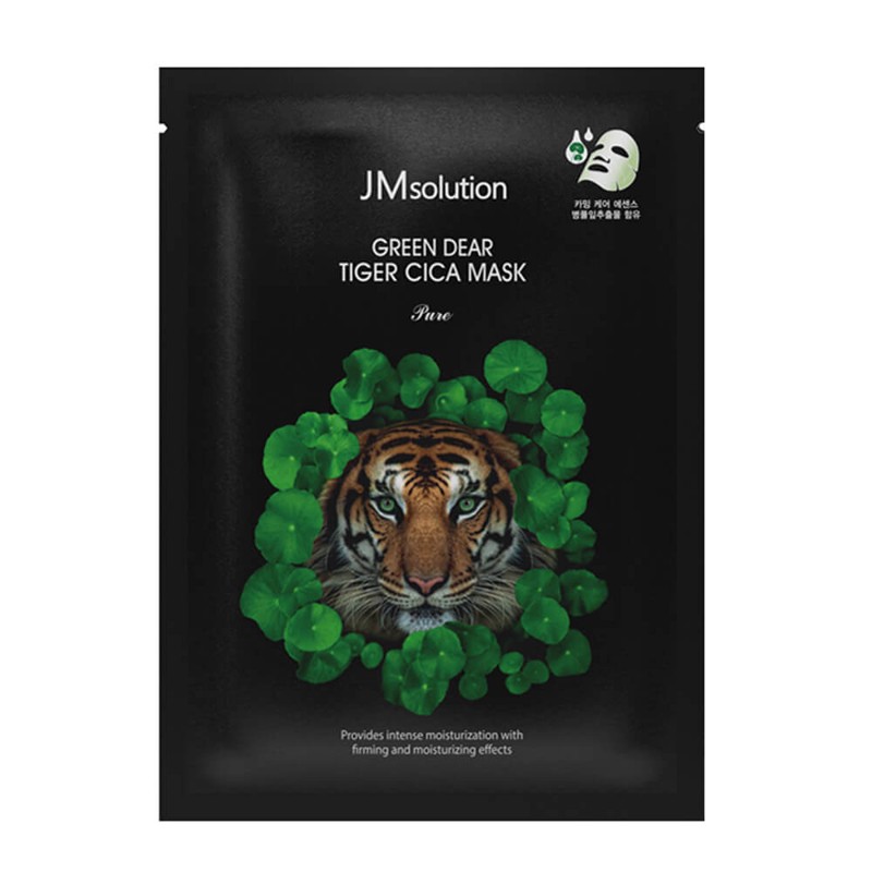 [JMSOLUTION] Маска для лица тканевая ЦЕНТЕЛЛА регенерирующая Green Dear Tiger Cica Mask Pure, 30 мл