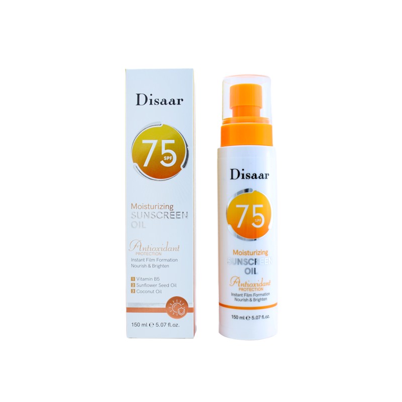 [DISAAR] Масло для тела солнцезащитное УВЛАЖНЕНИЕ И СИЯНИЕ Moisturizing&Brighten Sunscreen SPF75, 150 мл