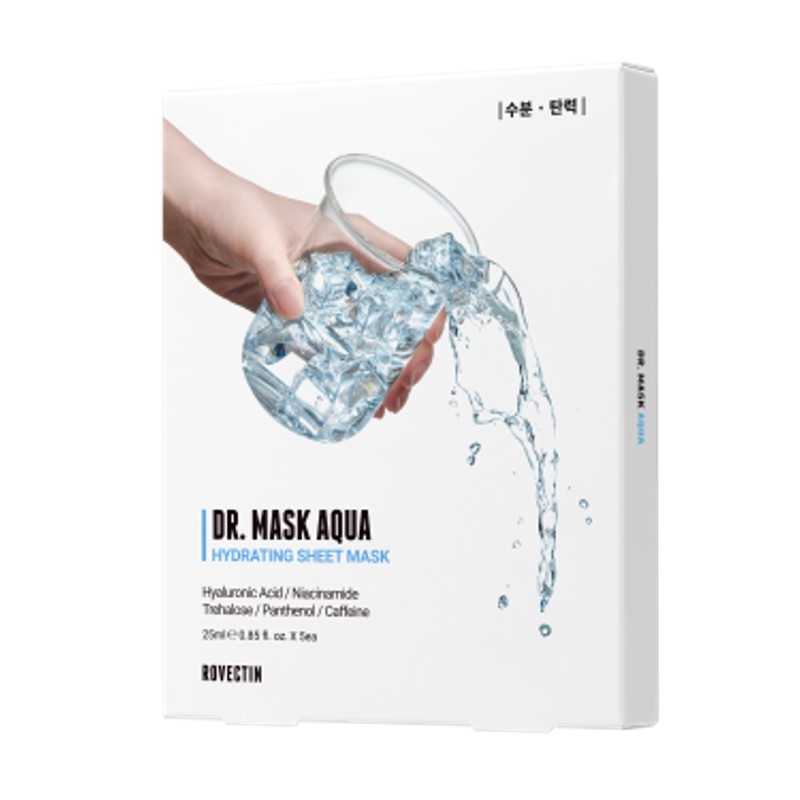 [ROVECTIN] НАБОР Маска для лица тканевая УВЛАЖНЯЮЩАЯ Dr. Mask Aqua, 5 шт *25 мл