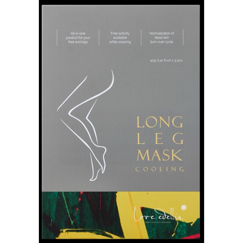 [LOVE.EDELLIS] НАБОР Маска-сапожки для ног ОХЛАЖДАЮЩАЯ Long Leg Mask Cooling, 3 шт*40 гр